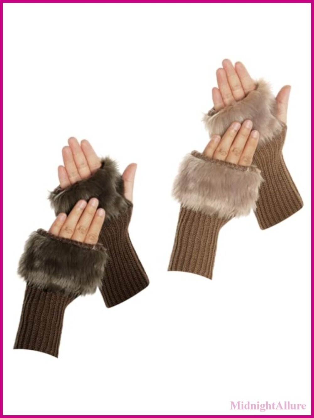 Faux Fur Fingerless Gloves Half Finger Arm Warmers Women Winter Writing
